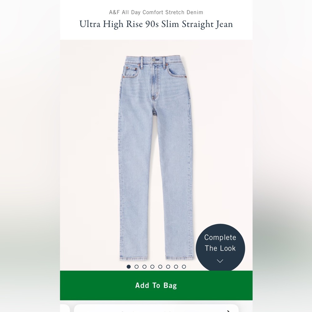 Abecrombie & Fitch Ultra High Raise Slim Straight Jeans